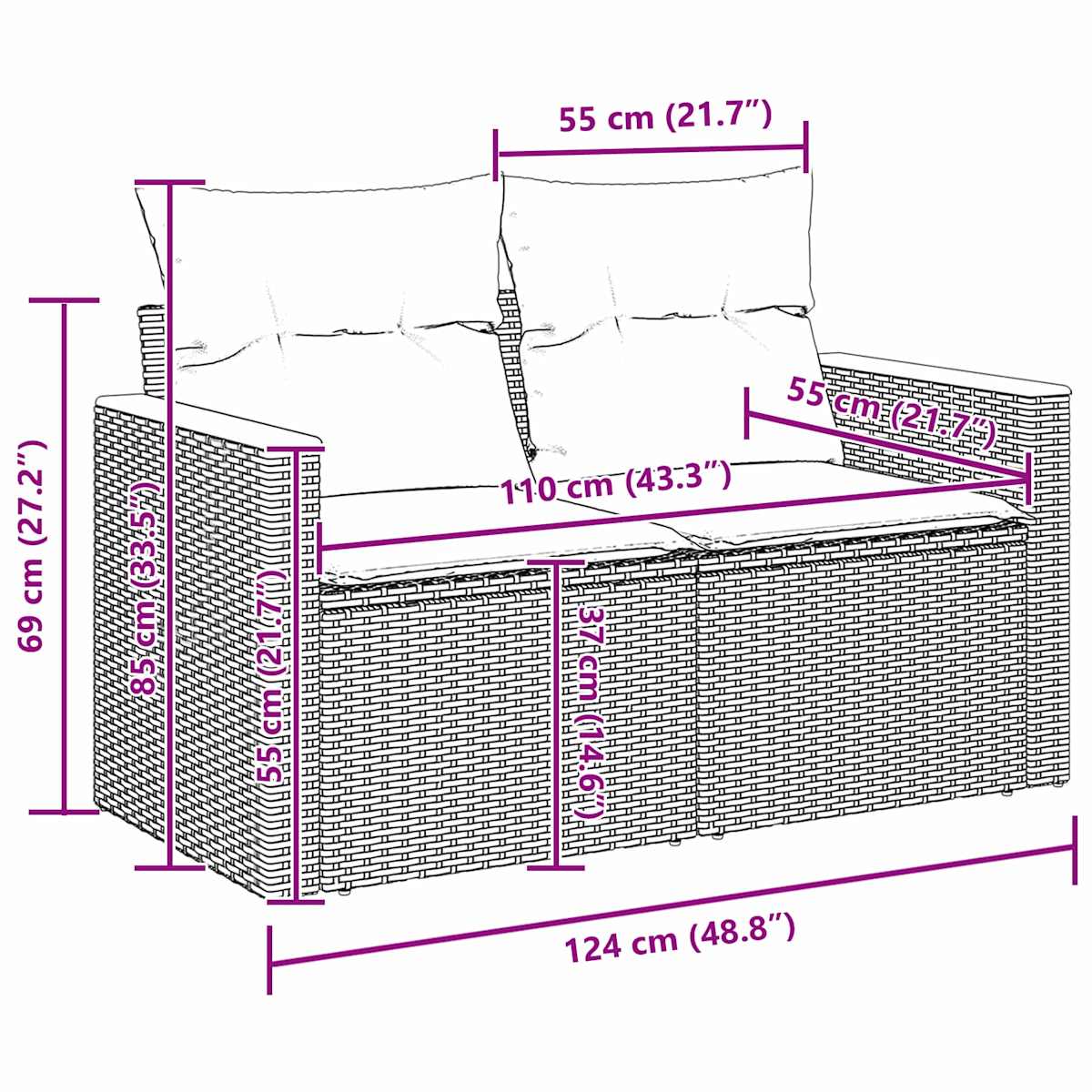 Havesofa Sæt 13 stk. polyrattan - Billede 10