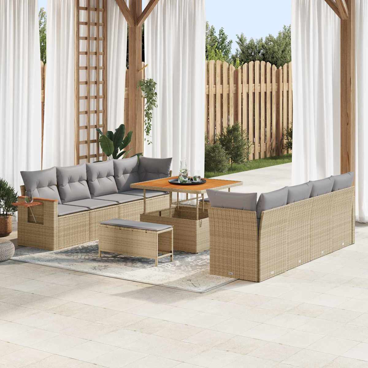 Havesofa Sæt 11 stk. polyrattan