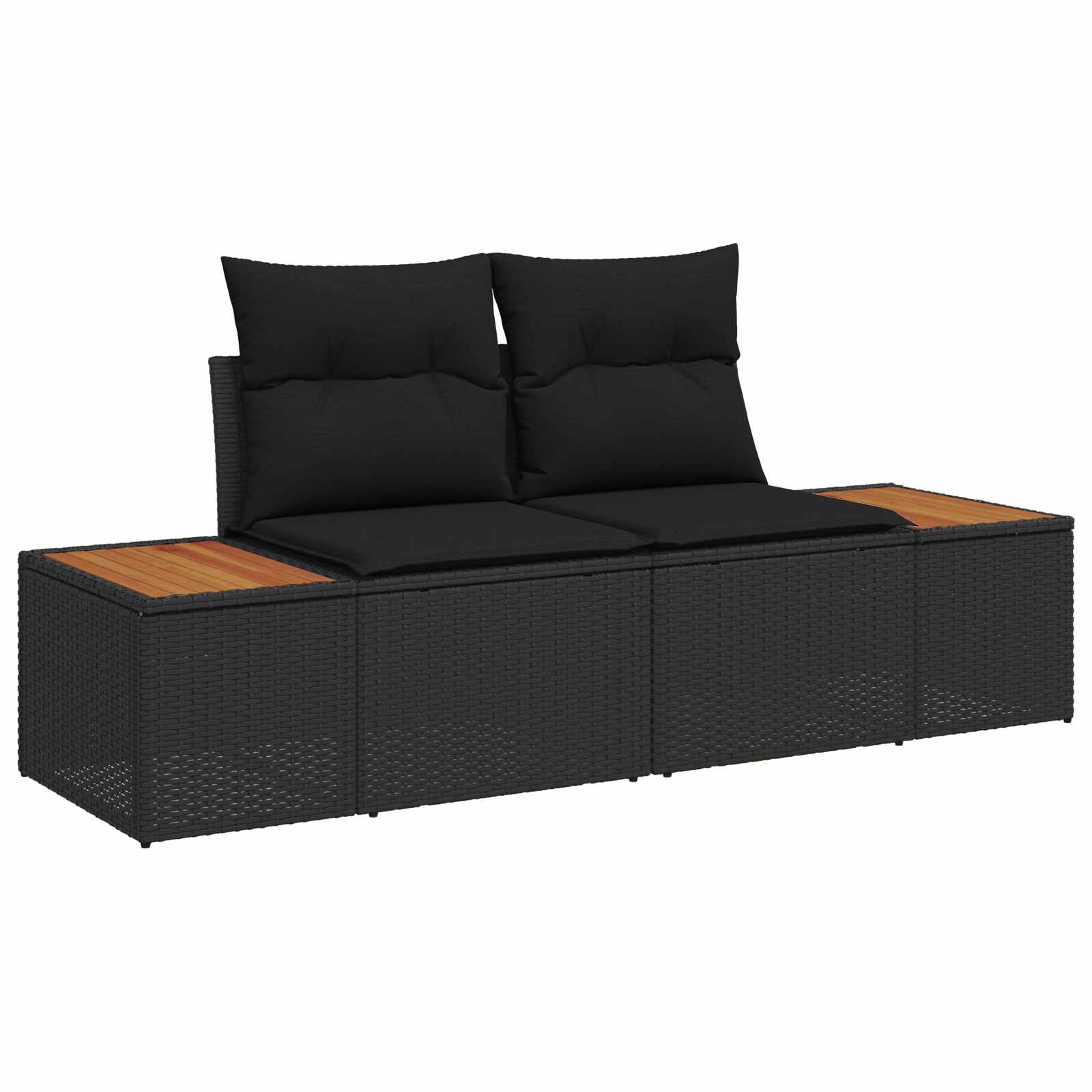 Sada zahradních pohovek s polštářem 8 pcs Černá - obrázek 6