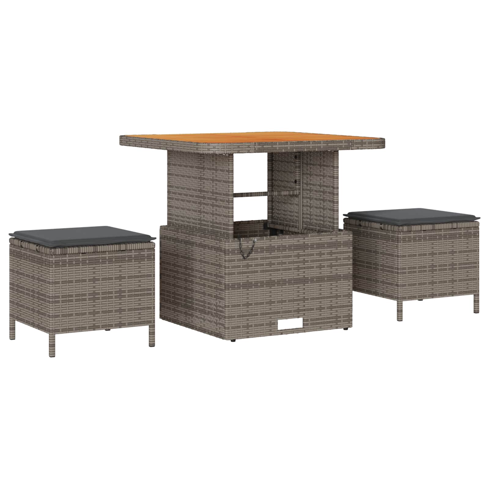 vidaXL Vrtna sedežna garnitura z blazino 9 pcs Siva - slika 4