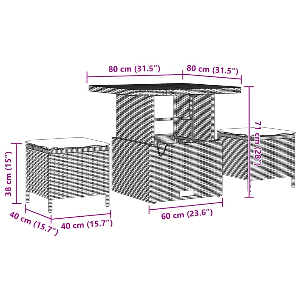 Garden sofa set with cushion 13 pcs gray polyrattan