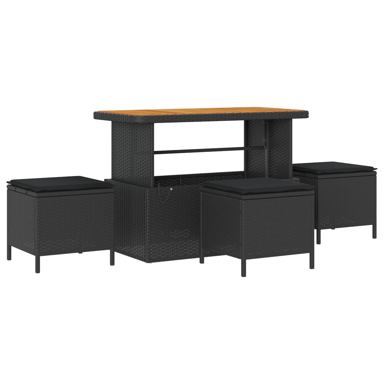 Vrtna sedežna garnitura z blazino 14 pcs Črna poli ratan - slika 4