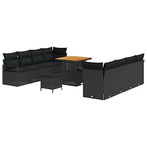 vidaXL Aia Diivanikomplekt padjaga ladustamisega Must 80 x 80 x 71 cm