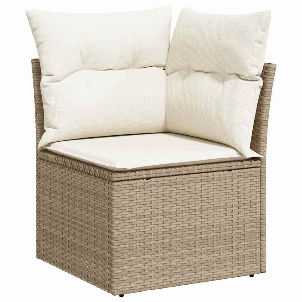 vidaXL 8-delige Tuinbankenset met kussens poly rattan acacia beige