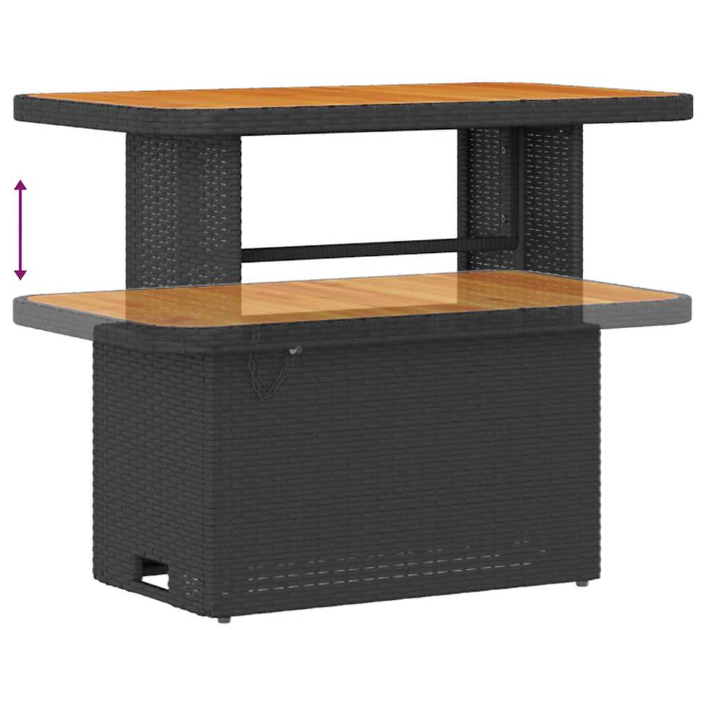 Dārza dīvānu komplekts 9 pcs Melna Poliūtu rotangpalma