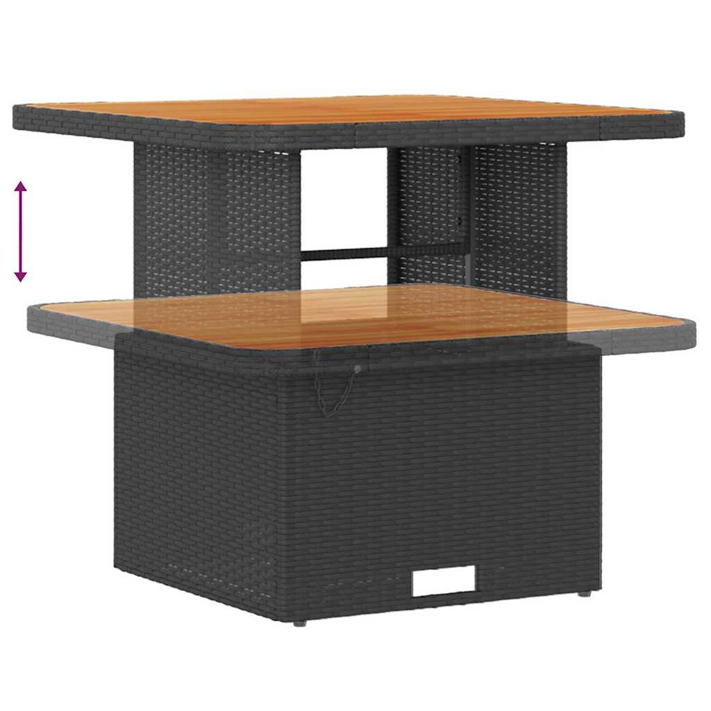 Vrtna sedežna garnitura z blazino 9 pcs Črna Poly ratan - slika 12