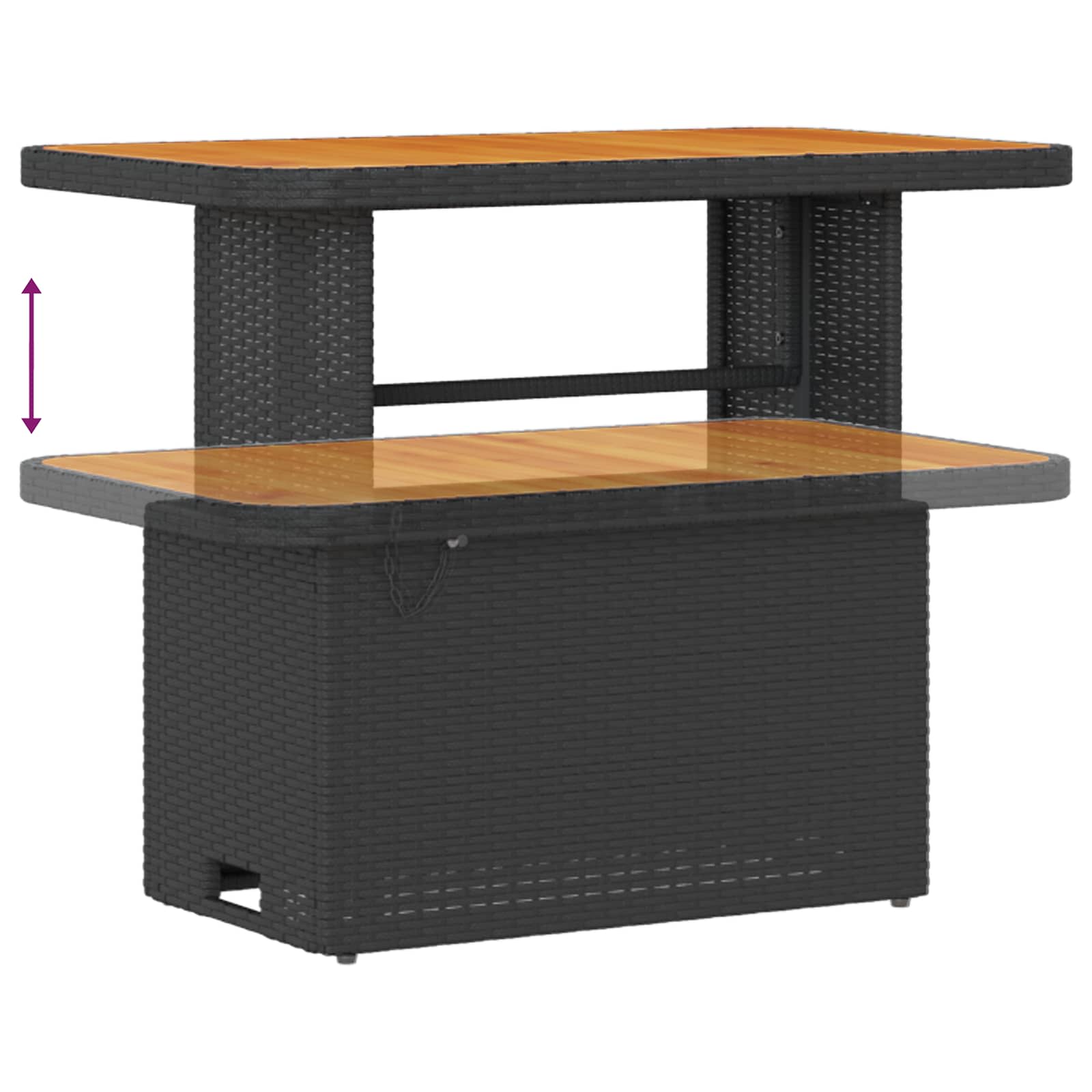 Vrtna sedežna garnitura z blazino 10 pcs Črna poli ratan - slika 11