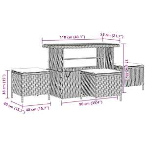 Vrtna sedežna garnitura 18 pcs Bež in svetlo siva poli ratan - slika 13