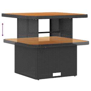 Vrtna sedežna garnitura 10 pcs Črna in krem poli ratan - slika 9