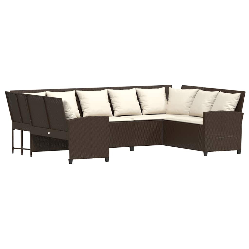 Thumbnail - vidaXL Gartensofa mit Kissen Braun Poly Rattan