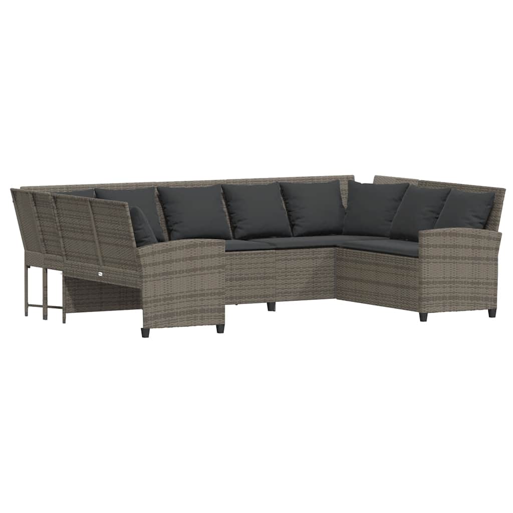 Thumbnail - vidaXL Gartensofa mit Kissen Grau Poly Rattan