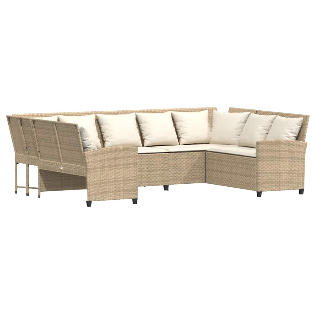 Thumbnail - vidaXL Gartensofa mit Kissen Beige Poly Rattan