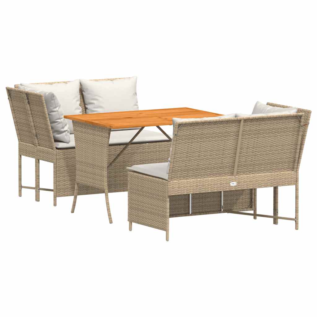Thumbnail - vidaXL 3-tlg. Garten-Sofagarnitur mit Kissen Beige Poly Rattan