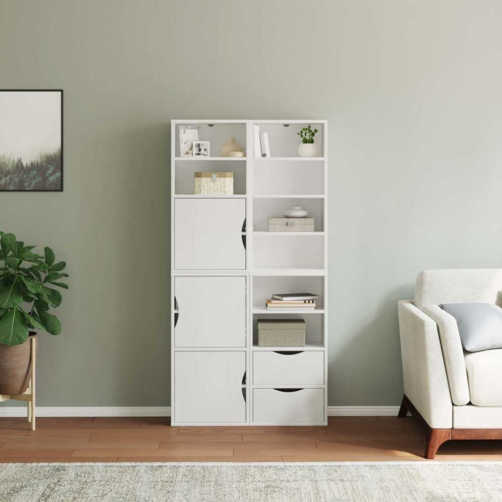 vidaXL Bijzetkasten 4 st "ODDA" 40x24x79 cm massief grenenhout wit afbeelding