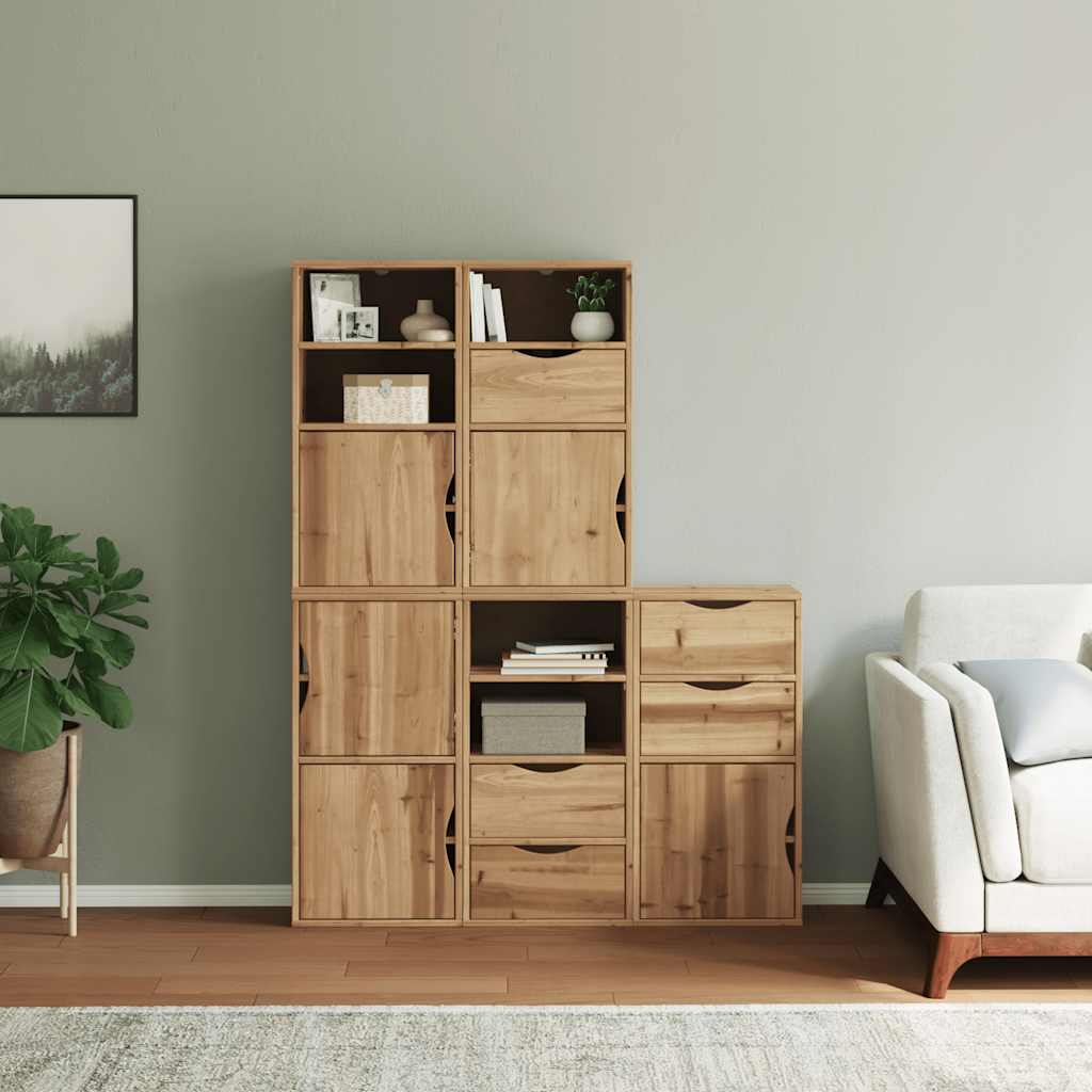 vidaXL Bijzetkasten 5 st "ODDA" 40x24x79 cm massief grenenhout afbeelding