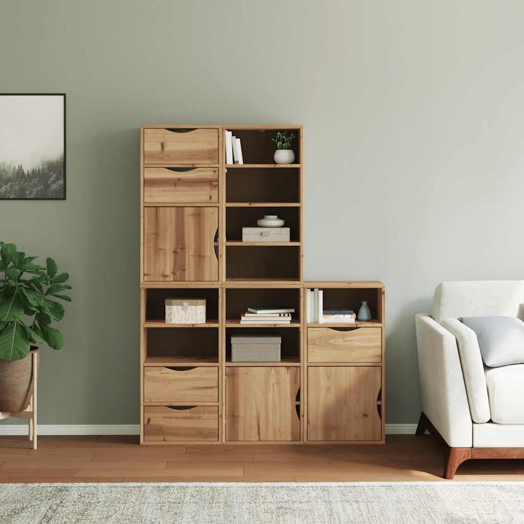vidaXL Bočná skrinka 5 ks "ODDA" 40x24x79 cm borovicový masív