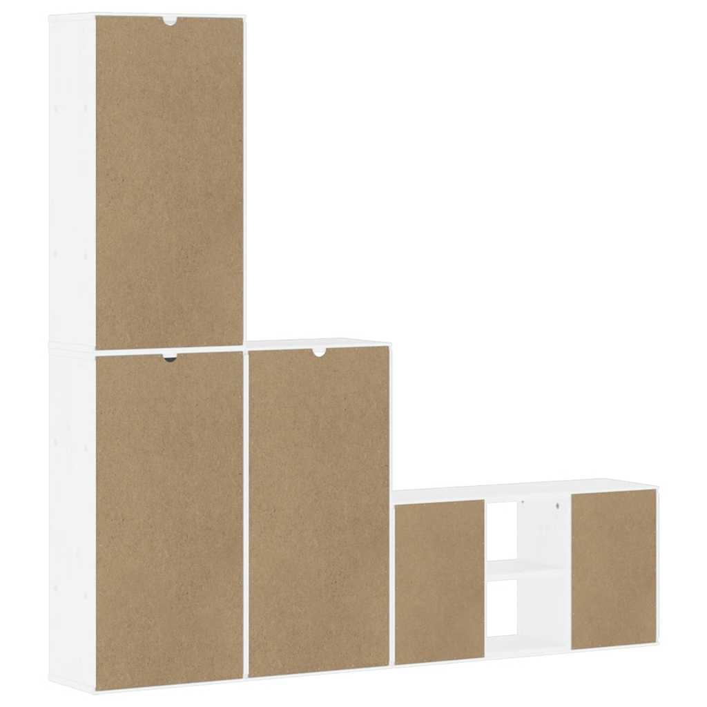 4-delig Tv-meubel met opbergruimte ODDA massief grenenhout wit image 12