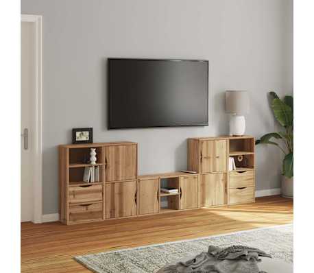 vidaXL 5 Piece TV Units with Storage ODDA Solid Wood Pine
