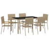 vidaXL Aia s&ouml;&ouml;gilaudade komplekt 7 tk Beež pol&uuml;rotang
