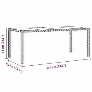 Zahradní jídelní souprava 7 pcs Šedá polyratan - obrázek 11