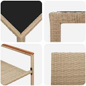 Zahradní jídelní souprava 7 pcs Béžová polyratan - obrázek 9