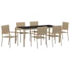 vidaXL Aia s&ouml;&ouml;gilaudade komplekt 7 tk Beež pol&uuml;rotang