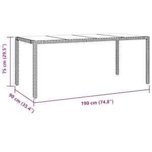 Zahradní jídelní souprava 7 pcs Béžová polyratan - obrázek 11