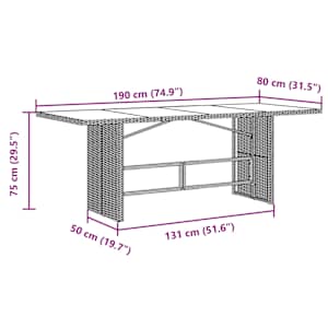 Zahradní jídelní souprava 9 pcs Béžová polyratan - obrázek 11