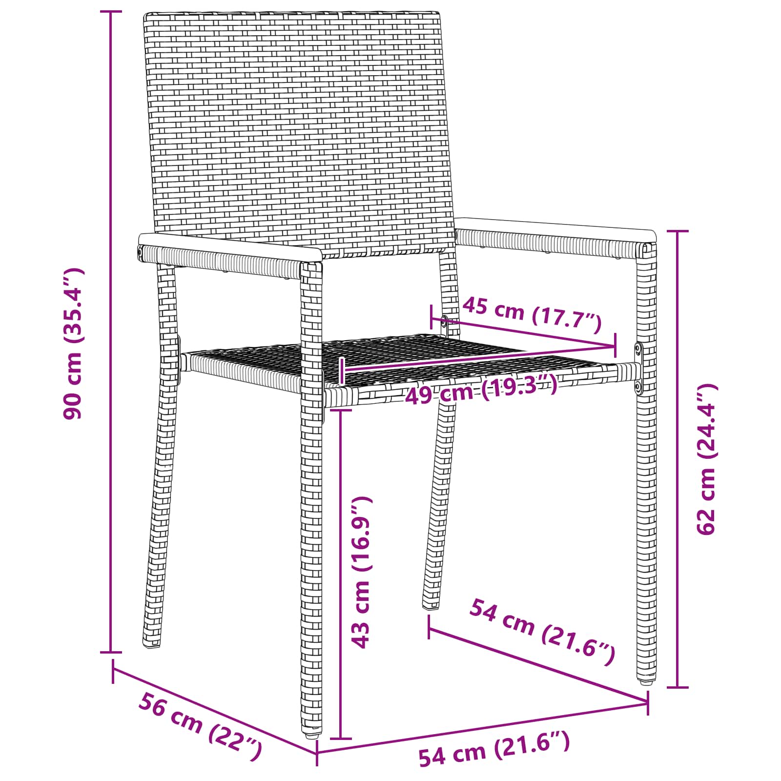 Hage Spisegruppe 5 pcs Grå og Brun polyrotting - Bilde 10