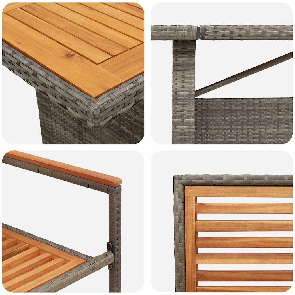 Komplet za jedilnico v vrtu 9 pcs Siva in rjava poli ratan - slika 9