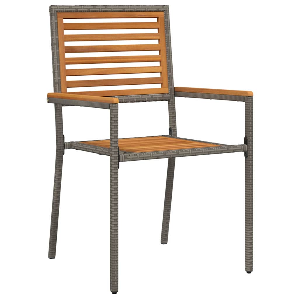 Komplet za jedilnico v vrtu 9 pcs Siva in rjava poli ratan - slika 6