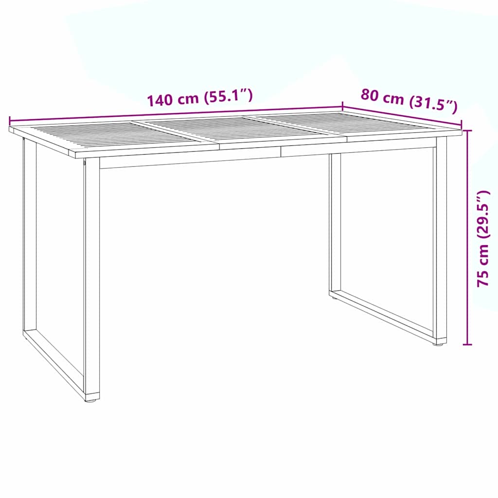 Tuin eettafelset 5 pcs Zwart Massief Acaciahout image 11