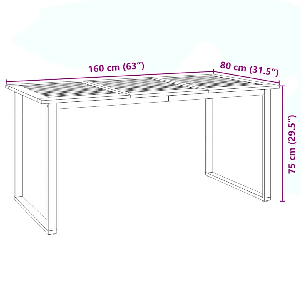 Tuin eettafelset 5 pcs Zwart Massief Acaciahout image 11