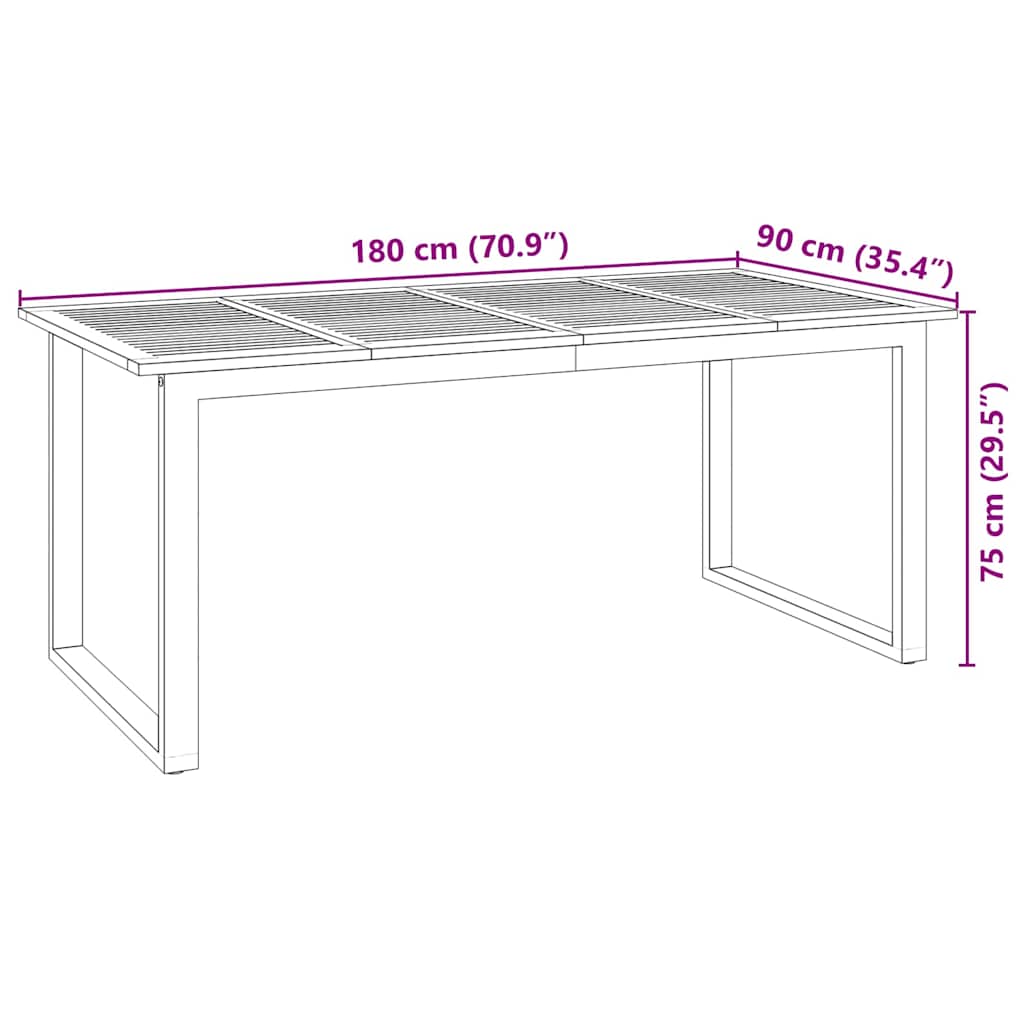 Tuin eettafelset 7 pcs Zwart Massief Acaciahout image 11