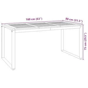 Zahradní jídelní souprava 7 pcs Béžová a hnědá polyratan - obrázek 11