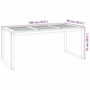 Zahradní jídelní souprava 7 pcs Černá a hnědá polyratan - obrázek 11