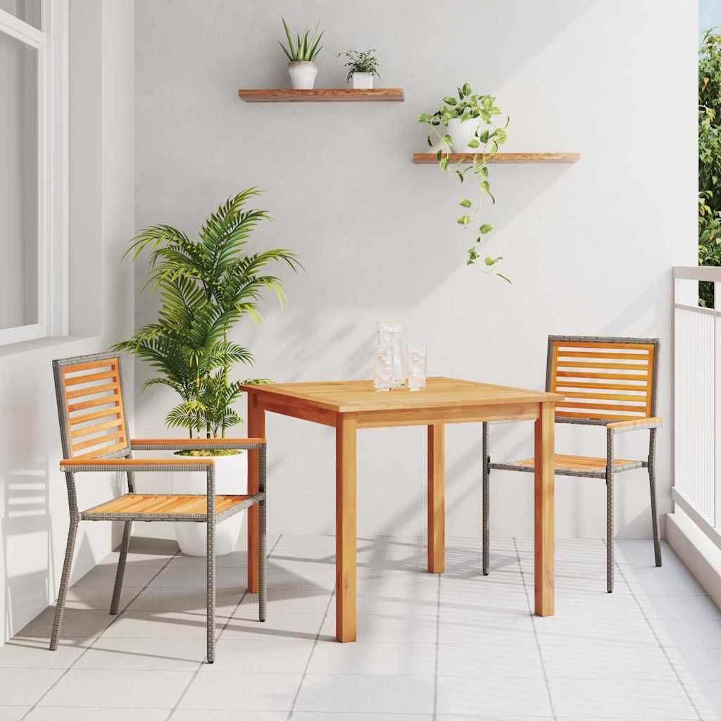 Puutarhakalustesetti 3 pcs Harmaa 85 x 85 x 74 cm