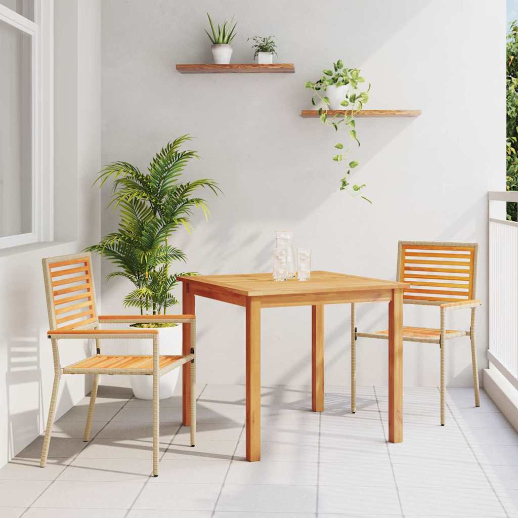 Puutarhavyöhykkeen ruokailusetti 3 pcs Beige 85 x 85 x 74 cm