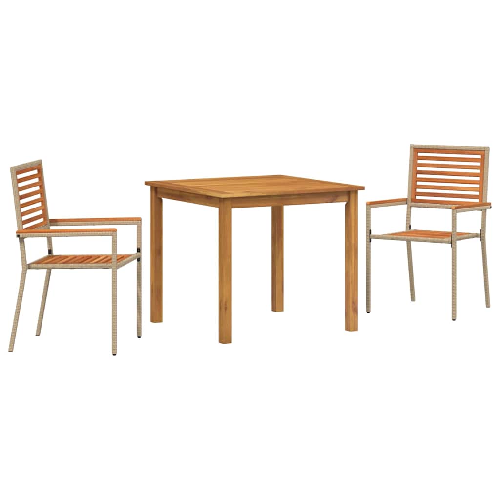 Puutarhavyöhykkeen ruokailusetti 3 pcs Beige 85 x 85 x 74 cm