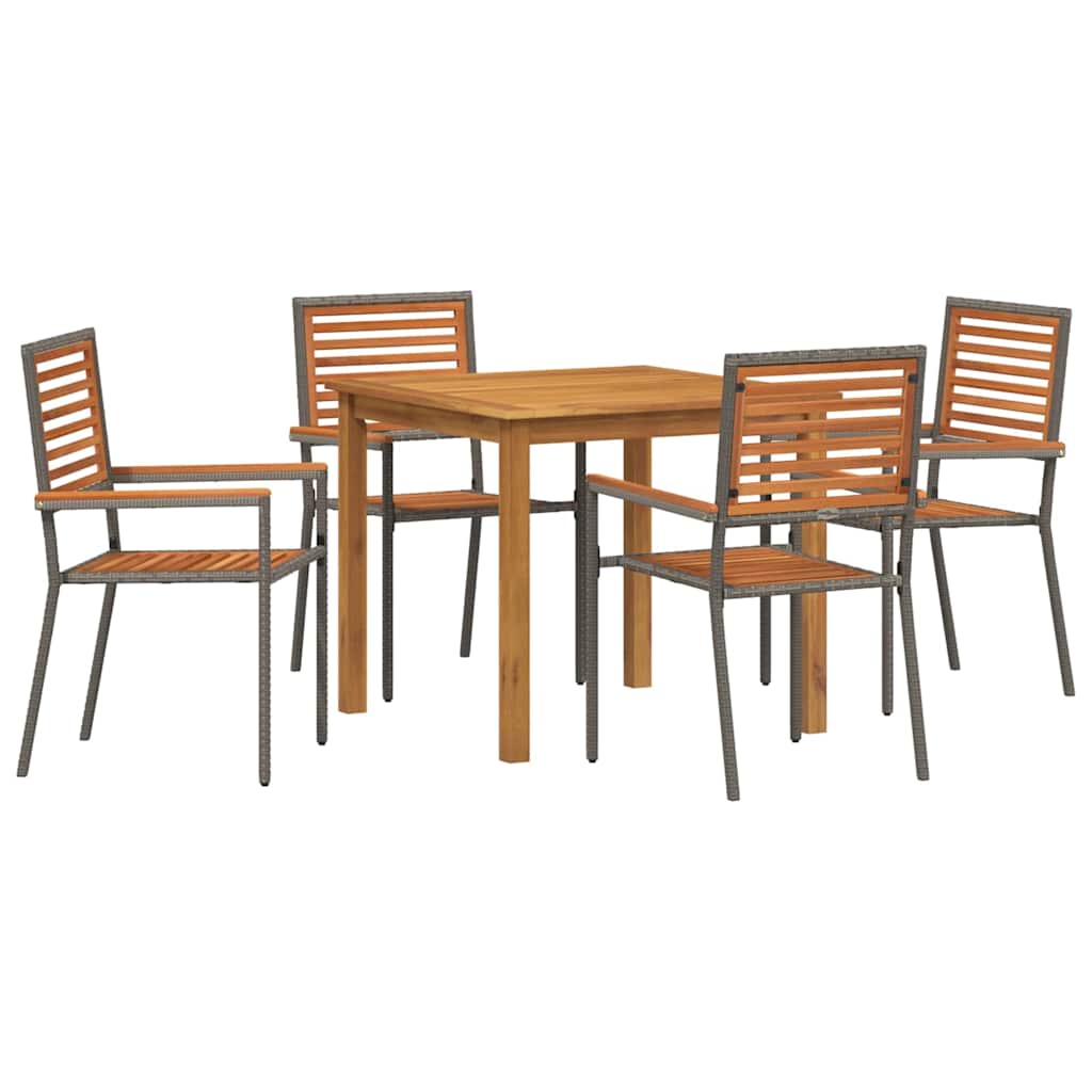 Puutarhan ruokailusetti 5 pcs Harmaa 85 x 85 x 74 cm