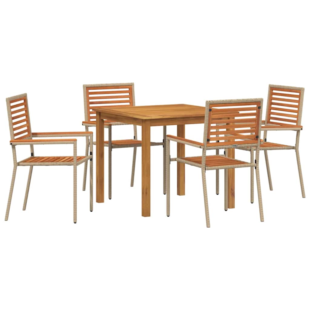 Puutarhan Ruokailusetti 5 pcs Beige 85 x 85 x 74 cm