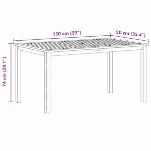 Zahradní jídelní souprava 7 pcs Béžová Masivní akátové dřevo - obrázek 11