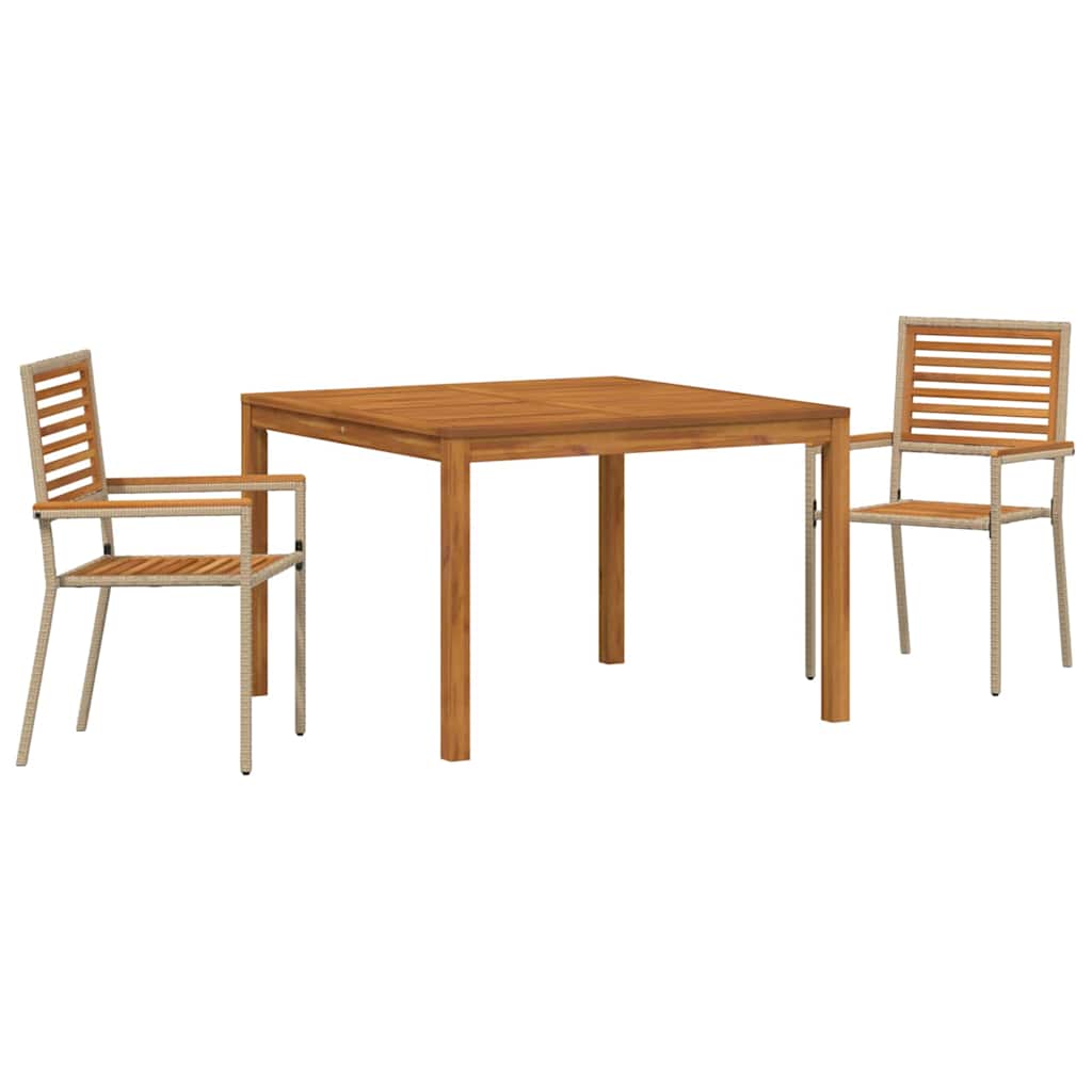 Puutarhakalusteryhmä beige 3 pcs Beige 110 x 110 x 75 cm