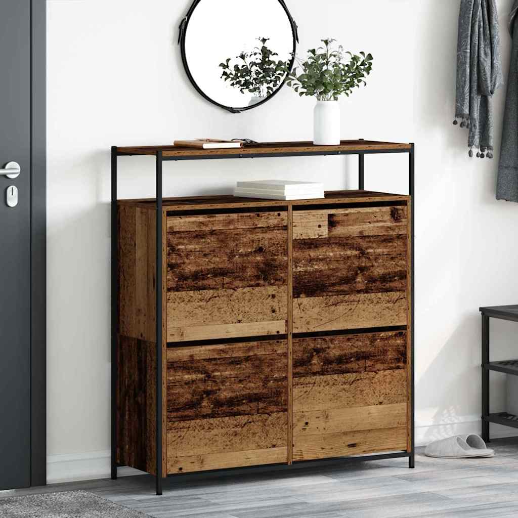 kengäteline 4 kääntölokerolla Vaneri 100x34x112 cm