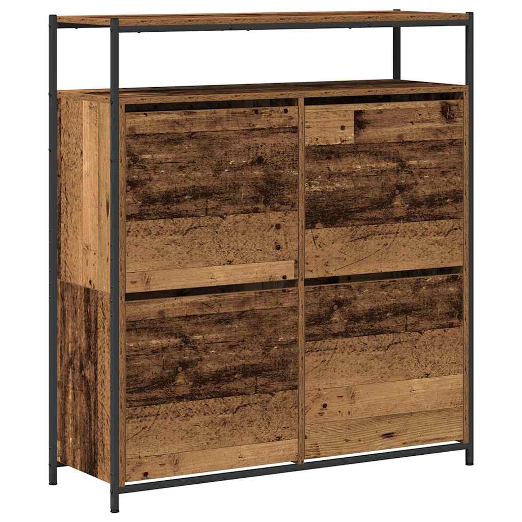 kengäteline 4 kääntölokerolla Vaneri 100x34x112 cm