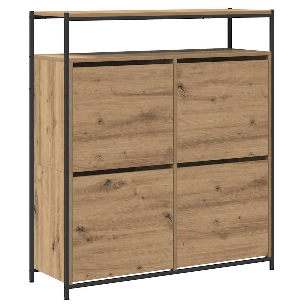 kengäteline 4 liukuvan laatikon kanssa Artisan Tammi 100x34x112 cm