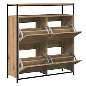 Skříň na obuv Artisanový dub 100 x 34 x 112 cm kompozitní dřevo - obrázek 5