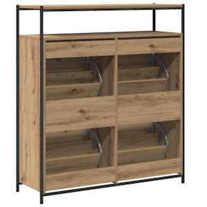 Skříň na obuv Artisanový dub 100 x 34 x 112 cm kompozitní dřevo - obrázek 8
