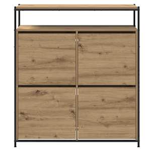 Skříň na obuv Artisanový dub 100 x 34 x 112 cm kompozitní dřevo - obrázek 6