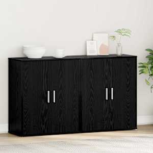 Servírovací skříň 2 pcs Černý dub 60 x 31 x 70 cm - obrázek 4